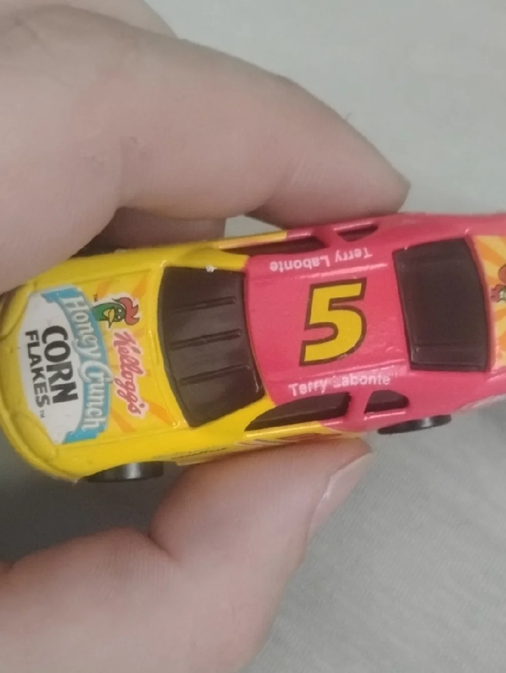 Red & Yellow Corn Flakes Race Car Toy - Terry Labonte Livery